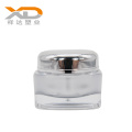 15g 30g 50g Empty sliver clear square round cap plastic container cosmetic acrylic packaging cream jar for skin care